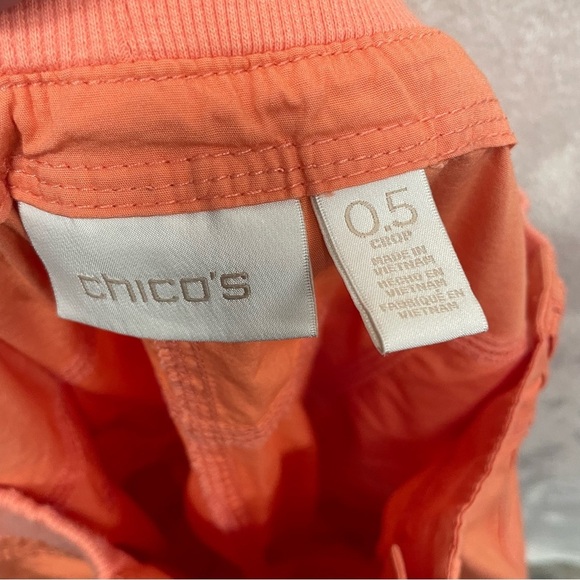 Chicos orange cropped capris summer pull on elastic waist size .5 small coastal - Picture 9 of 10